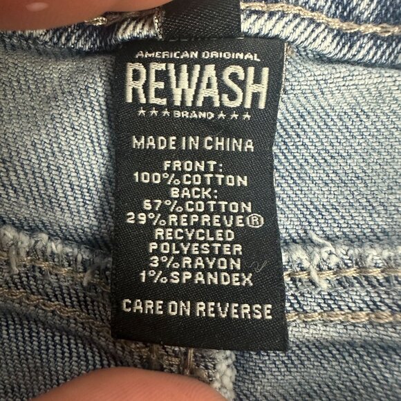 Rewash Womens Vintage Revival Low Rise Straight Jeans Size 13 Distressed Look - Picture 6 of 7